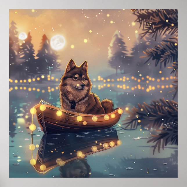 Finska Lapphund-juljulen Festive Voyage Poster (Framsidan)