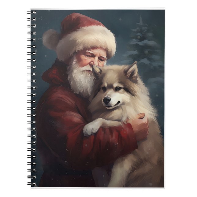Finska Lapphund Jultomten - jul Anteckningsbok (Framsidan)