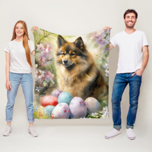 Finska Lapphund med Påskägg Fleecefilt