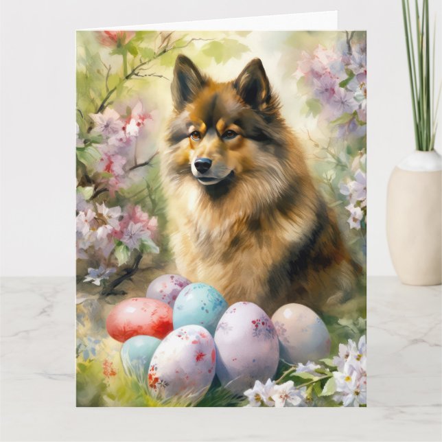 Finska Lapphund med Påskägg Kort (Framsida)
