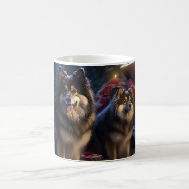 Finska Lapphund Snowy Sleigh-juldekretet Kaffemugg (Center)