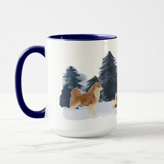 Finska Lapphund Watercolor Mugg (Vänster)