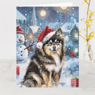 Finska Lapphund Winter Wonderland jul Joy Kort
