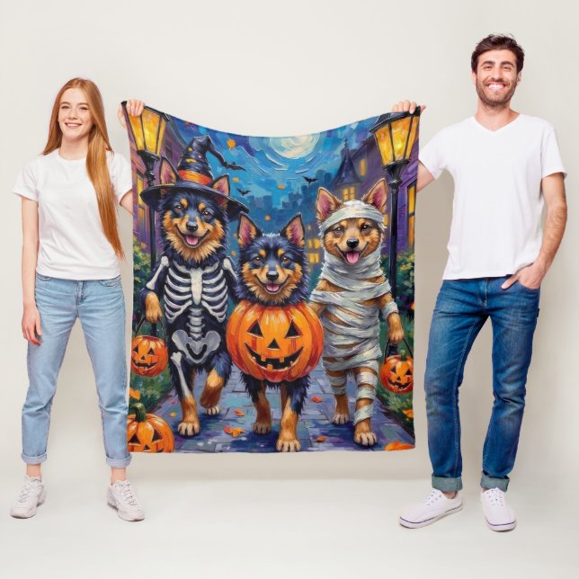 Finska Lapphundar Halloween Fleecefilt (På plats)