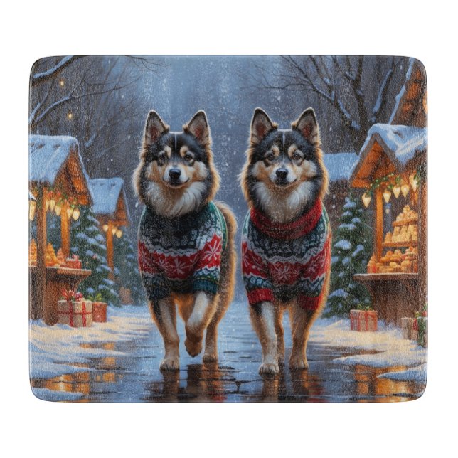 Finska Lapphundar Hundar Jul Snö Högtid (Framsidan)