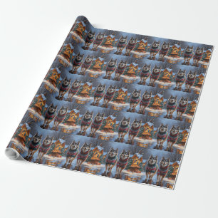 Finska Lapphundar Jul Snö Högtid Presentpapper