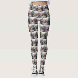 Finska Lappund Hund i Snö jul Leggings