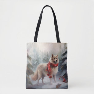 Finska Lappund Hund i Snö jul Tygkasse