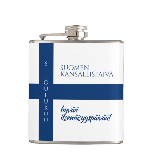 Finska nationaldagen i Suomen Kansallispäivä Fickplunta (Framsidan)