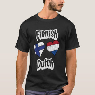 Finska Nederländska Flagga Hjärtan Finland Nederlä T Shirt
