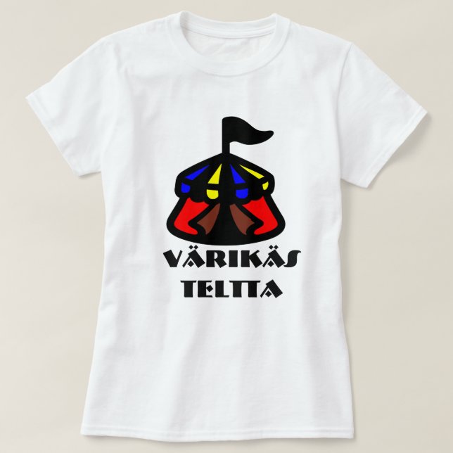 Finska Ord för färglöst tält: värikäs teltta Tee (Design framsida)