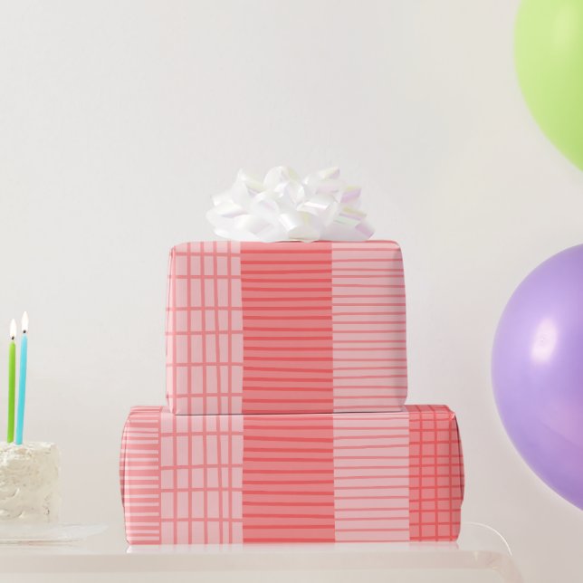 Finska Patchwork Rand Mönster i  Rosa Presentpapper (Festgåvor)