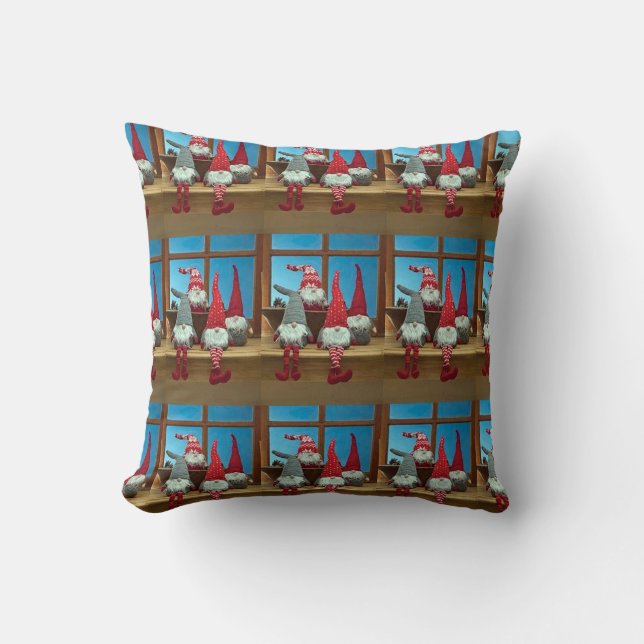 FINSKA SANTA GNOMES CHRISTMAS PILLOW KUDDE (Framsida)