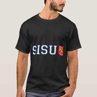 Finska Sisu-Flagga Vapensköld T Shirt
