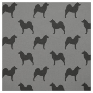 Finska Spitz Hund aveln Silhouettes Patterned Tyg