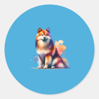 Finska Spitz Hund Runt Klistermärke