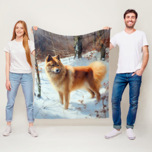 Finska Spitz Låt det snöa jul Fleecefilt