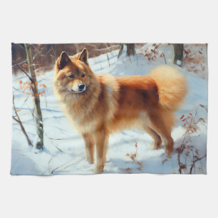 Finska Spitz Låt det snöa jul Kökshandduk
