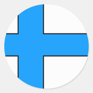 Finska T-tröjor och Flagga Runt Klistermärke