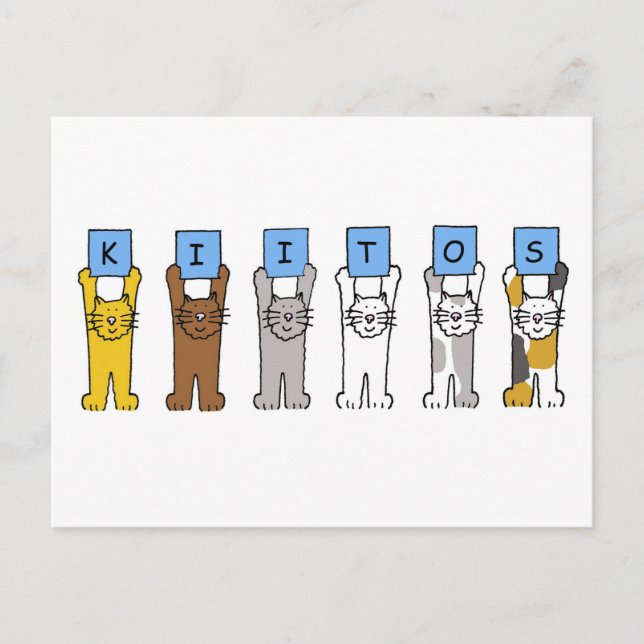Finska tack Kiitos Tecknad Cats Vykort (Framsida)