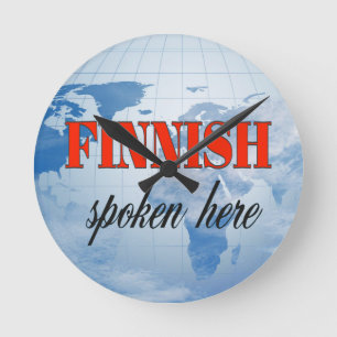 Finska tal här i grumlig jord rund klocka