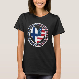 Finska USA flagga Heart-grafiklödet T Shirt