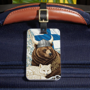 Finska Viking Bear, Arktiska räven Art nouveau Bagagebricka