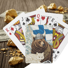 Finska Viking Bear, Arktiska räven Art nouveau Casinokort