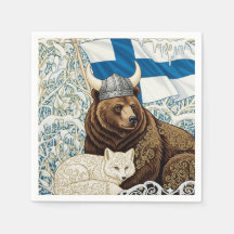 Finska Viking Bear, Arktiska räven Art nouveau