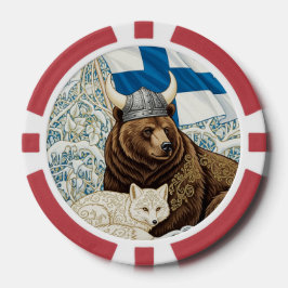 Finska Viking Bear, Arktiska räven Art nouveau Poker Marker