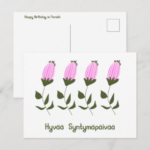 Finskt vykort för Grattis på födelsedagen