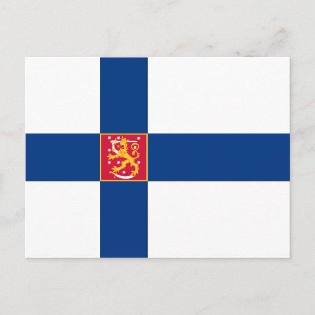 Finskt vykort för Statlig flagga (Framsida)