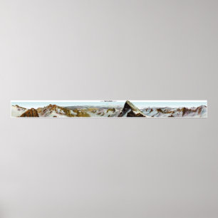 FINSTERAARHORN Swiss Alpernas Panorama 360° Poster