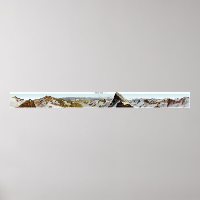 FINSTERAARHORN Swiss Alpernas Panorama 360° Poster (Framsidan)