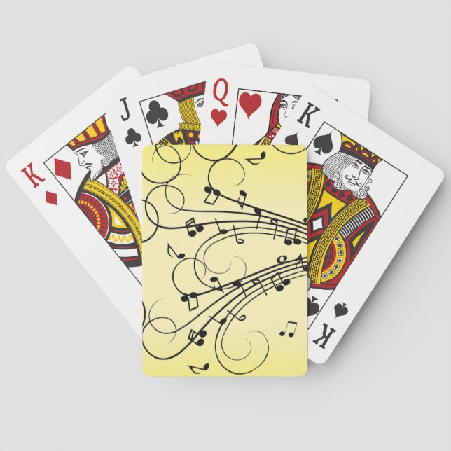 Finstilta musiknoter gula casinokort (Baksidan)