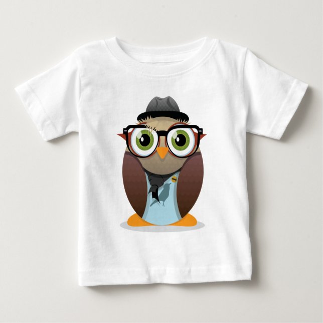 Finstiltt Hipsteruggla Tee Shirt (Framsida)