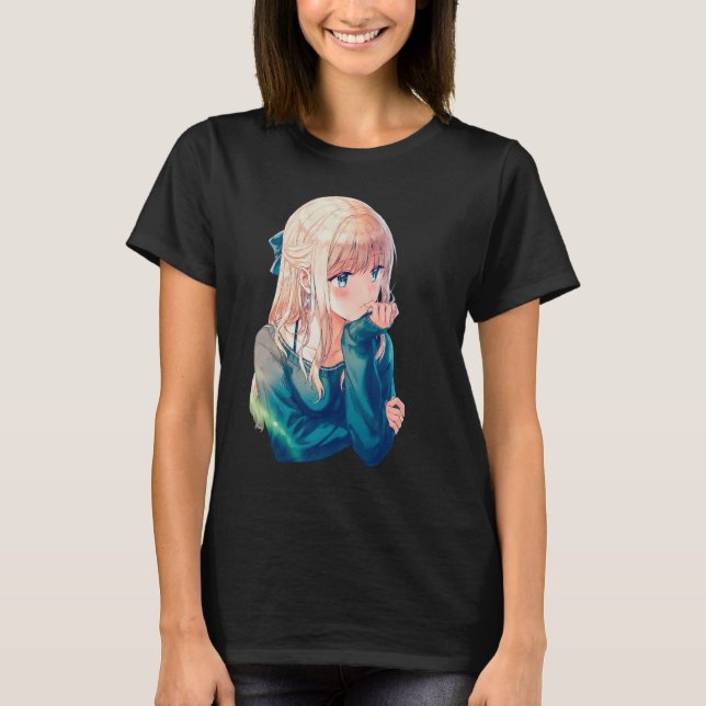 Fint Anime Girl T Shirt (Framsida)