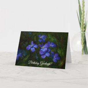 Fint blått Blomsterträdgård-dagskort Kort