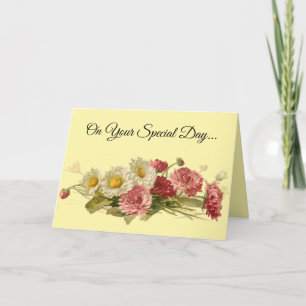 Fint Blommigt födelsemärkningskort Kort