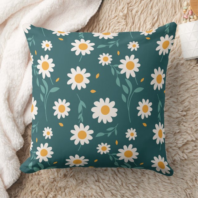 Fint Blommönster för Pillow Kudde (Filt)
