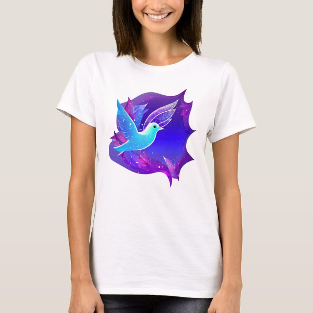 Fint Blue Dove Graphic T Shirt (Framsida)