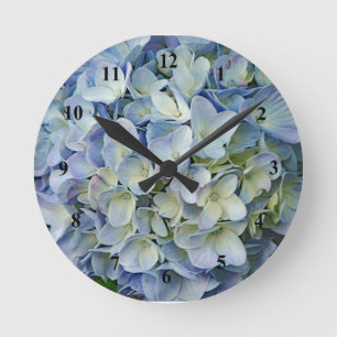 Fint Blue Hydrangea Flowers Photo Rund Klocka