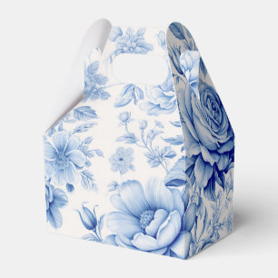 Fint Blue & Vit ros & Wildblommor Presentaskar