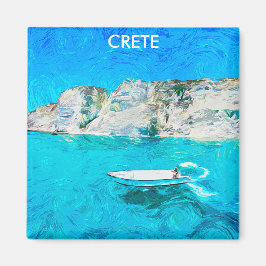 Fint Crete Greece Ocean Painting Magnet