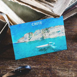 Fint Crete Greece Ocean Painting Vykort