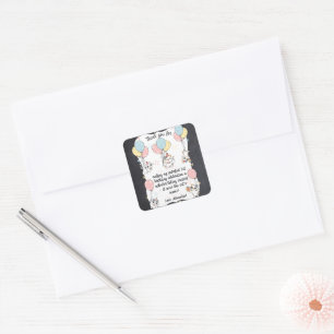 Fint en: Cat Theme 1:a födelsedagen Tack Fyrkantigt Klistermärke