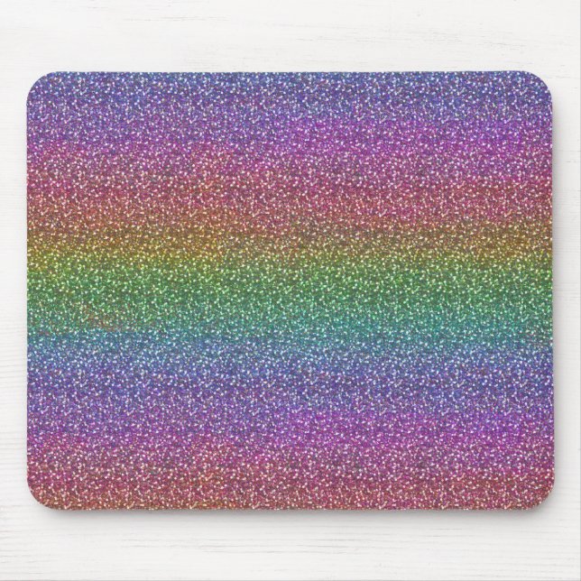 Fint Fauxglitter Sparkles den skina regnbågen Musmatta (Framsidan)