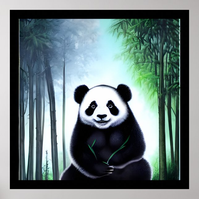 Fint, fegt lilla Panda Bear Unge Poster (Framsidan)
