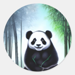 Fint, fegt lilla Panda Bear Unge Runt Klistermärke
