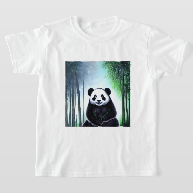 Fint, fegt lilla Panda Bear Unge T Shirt (Laydown)